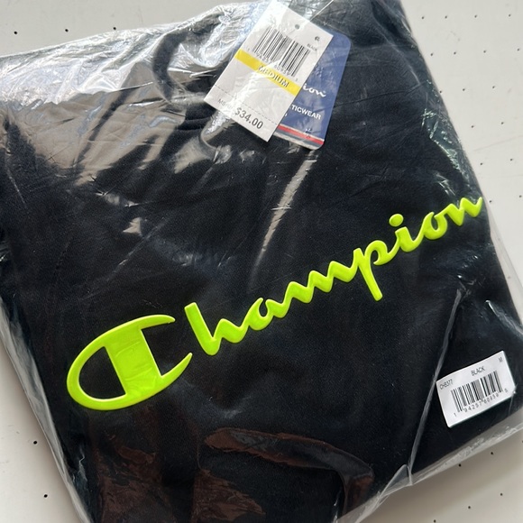 Champion Neon Vinyl Script Hoodie Sweatshirt - Picture 3 of 4